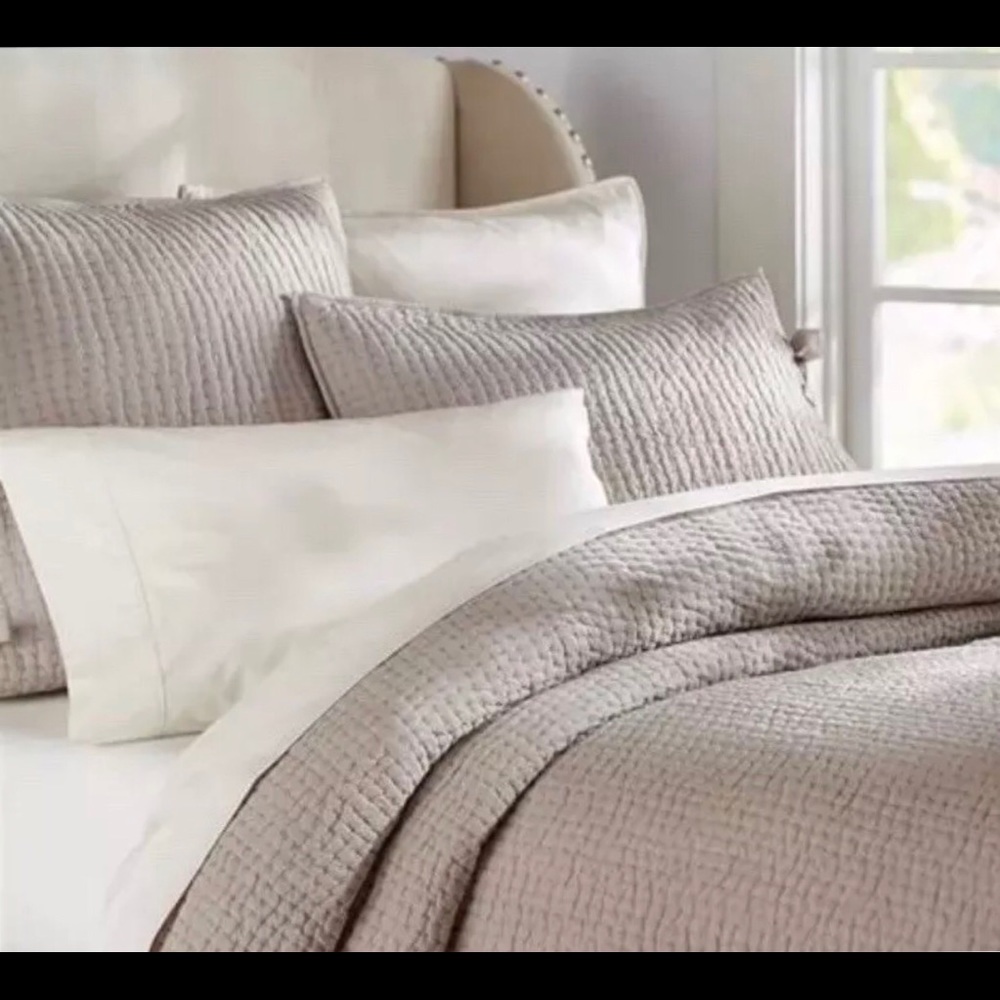 Pottery barn king quilt  and 3 shams